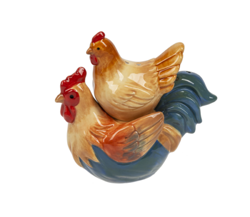 Stacking Roosters Salt & Pepper Shakers