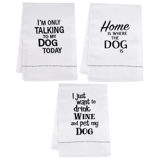 Dog Themed Kitchen Towels - set of 3