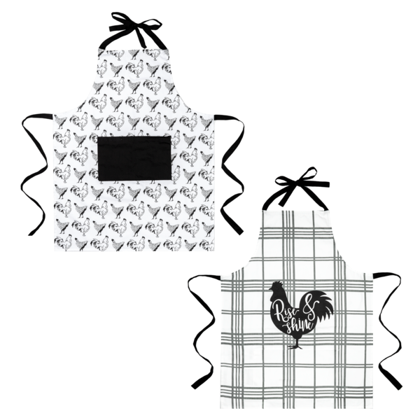 Rooster Cotton Aprons - Set of 2