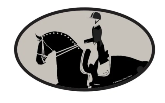 HHP Euro Oval Sticker - Piaffe with Rider