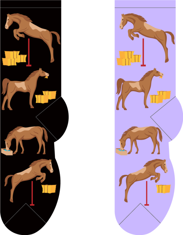 Foozys Crew Socks - Horse Jumping