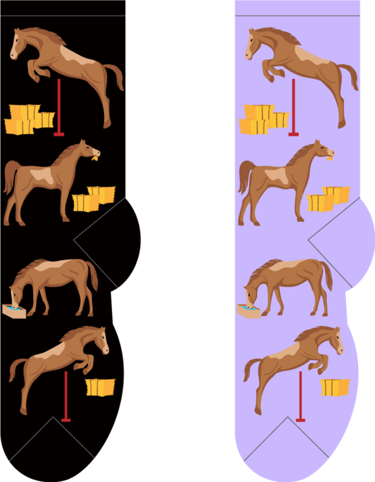 Foozys Crew Socks - Horse Jumping