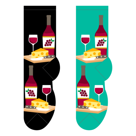 Foozys Crew Socks - Wine Time