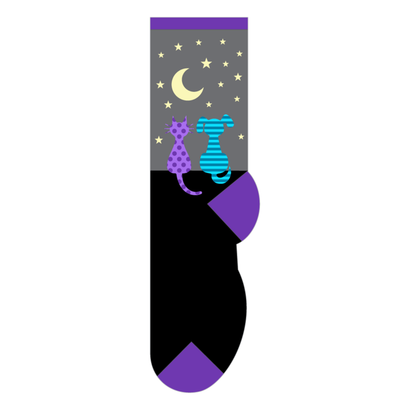 Foozys Kids Socks - Stargazing Cat & Dog
