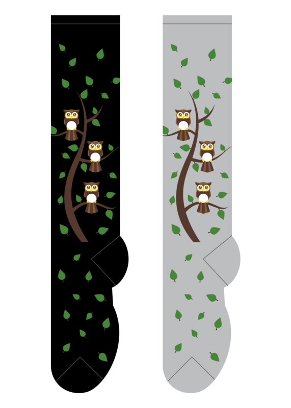 Foozys Knee High Socks - Owl Family Tree