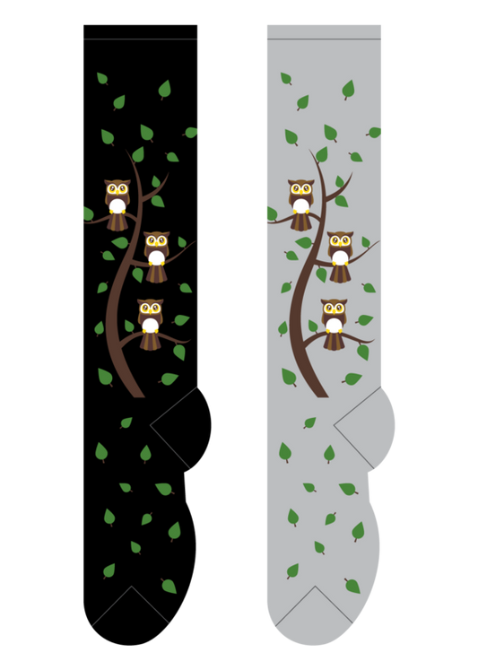 Foozys Knee High Socks - Owl Family Tree
