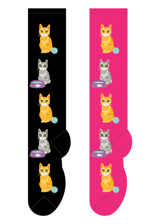 Foozys Knee High Socks - Cat & Yarn Ball