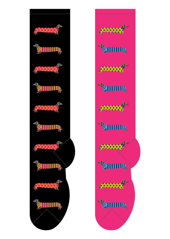 Foozys Knee High Socks - Dachshund in Sweaters