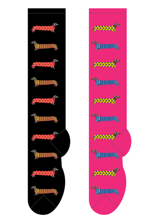 Foozys Knee High Socks - Dachshund in Sweaters