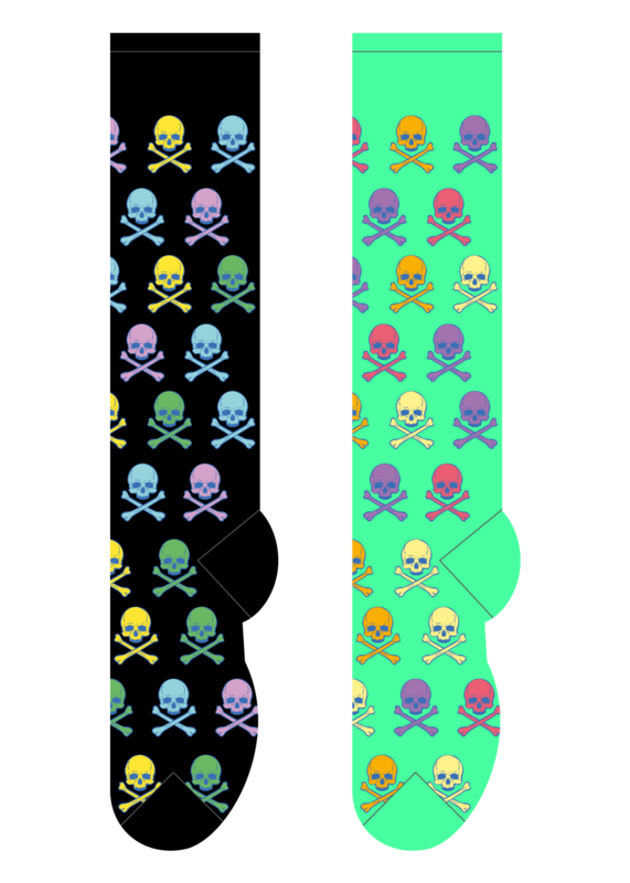 Foozys Knee High Socks - Skulls & Crossbones