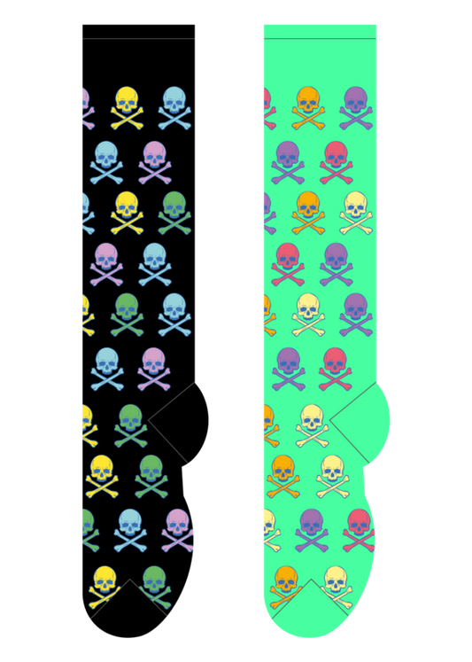 Foozys Knee High Socks - Skulls & Crossbones