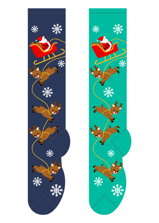 Foozys Knee High Socks - Santa & Reindeer
