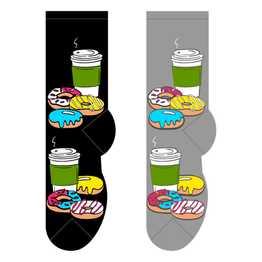 Foozys Men's Socks - Donuts & Coffee