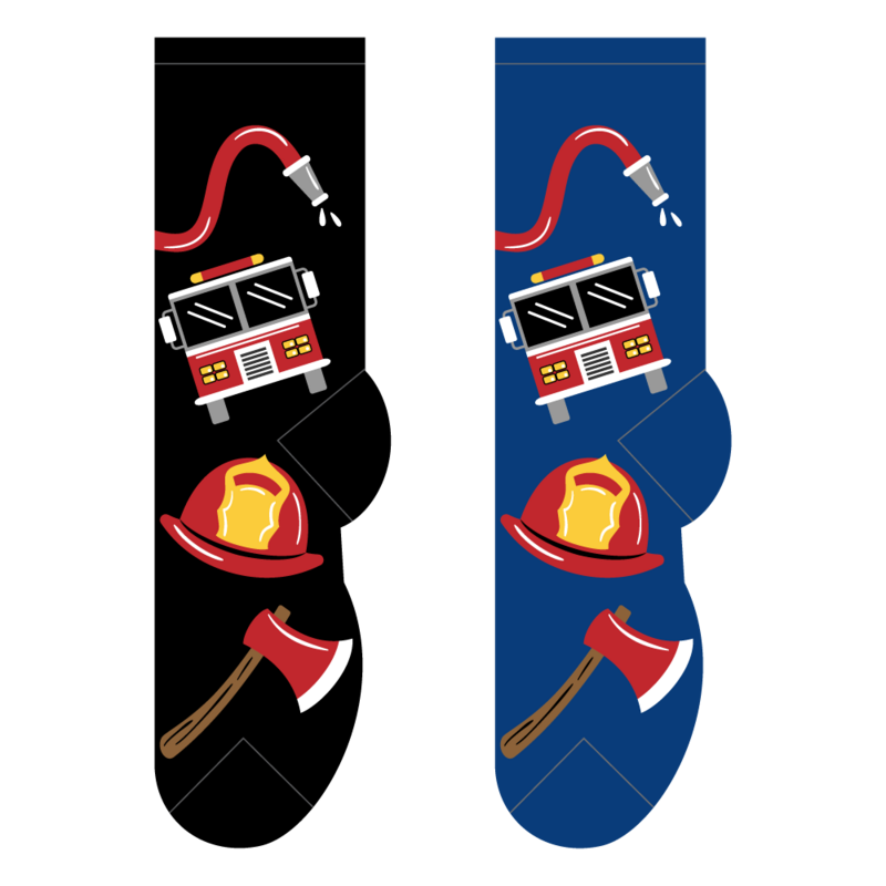 Foozys Men's Socks - Fire Truck & Hose