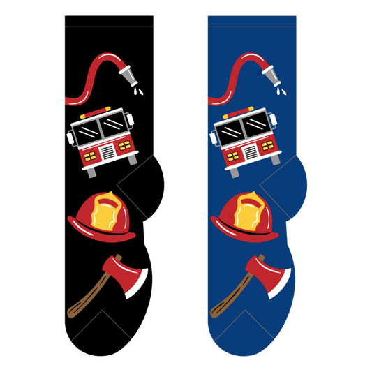 Foozys Men's Socks - Fire Truck & Hose
