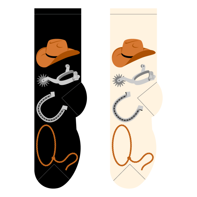 Foozys Men's Socks - Cowboy Hats, Boots, Spurs & Lasso