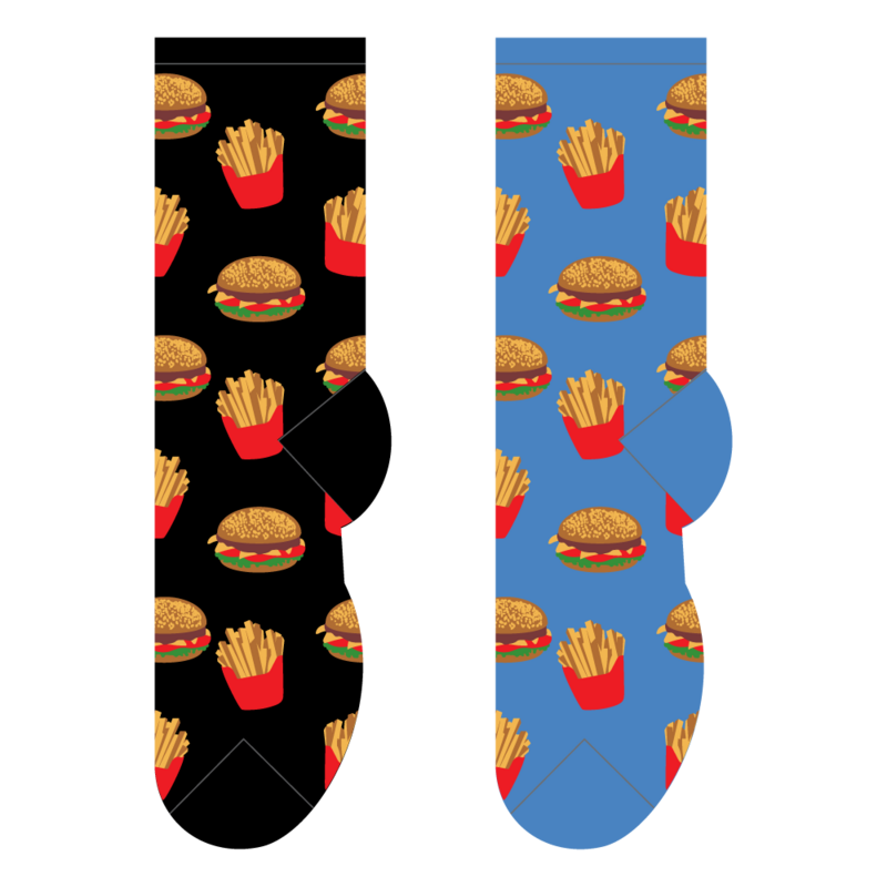 Foozys Men's Socks - Burgers and Fries