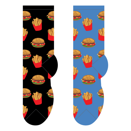 Foozys Men's Socks - Burgers and Fries