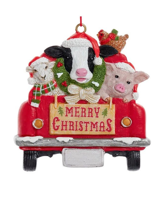 KA Farm Animals on Truck Ornament