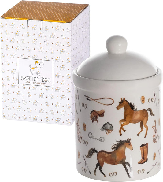 Spotted Dog Ceramic Jar - Horse