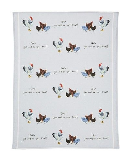 Cotton Tea Towel - "Girls Just Want To Have Fun!"