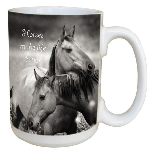 Tree Free Ceramic Mug - Horse Makes Life Better