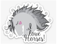 HHP Die Cut Magnet - I Love Horses