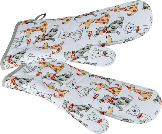 Spotted Dog Oven Mitt - Dog Set of 2