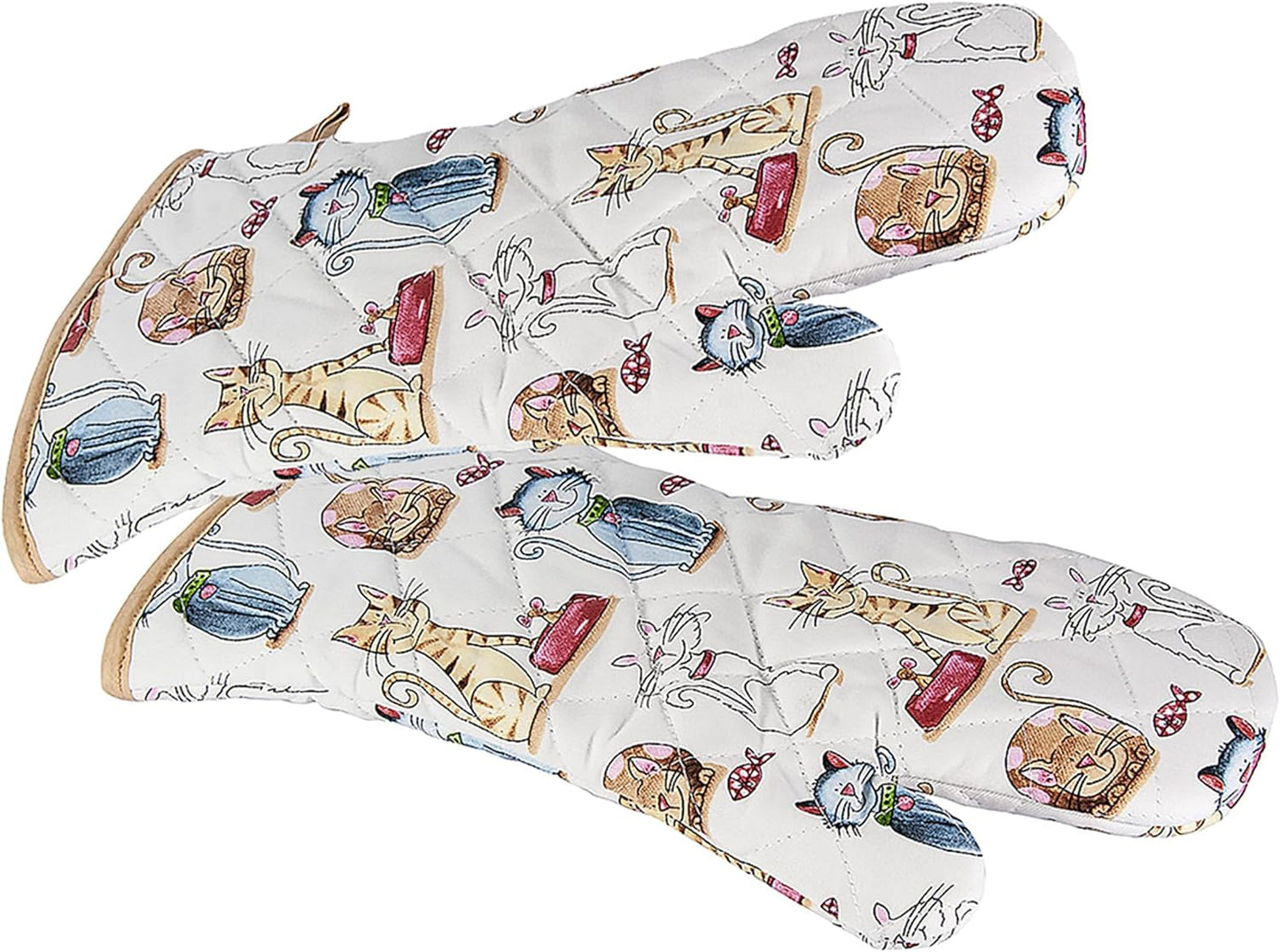 Spotted Dog Oven Mitts - Cute Cats Set of 2
