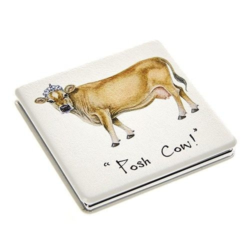 Compact Mirror - "Posh Cow"