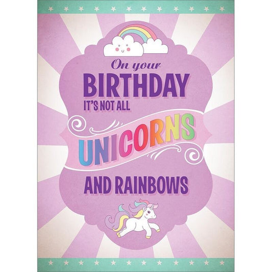 TF Birthday Card - Unicorns & Rainbows