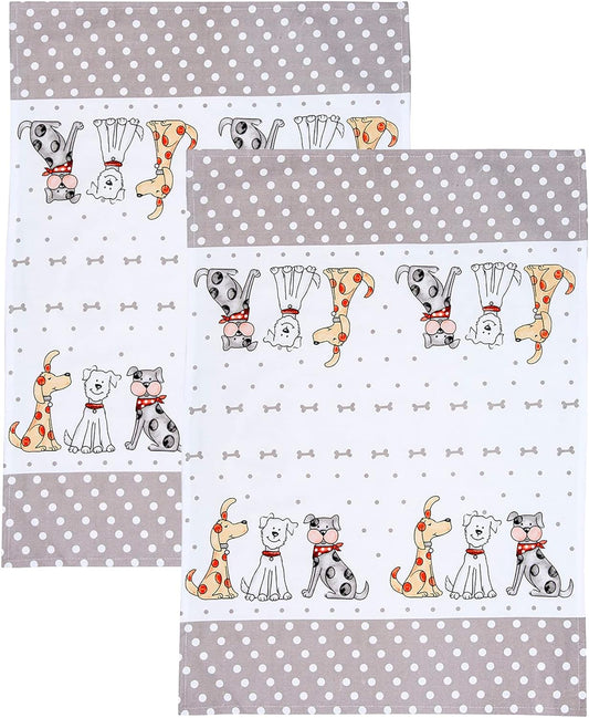 Spotted Dog Tea Towel - Dogs Set of 2