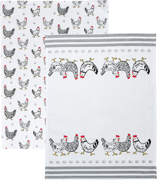 Spotted Dog Tea Towel - Chicken Set of 2