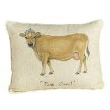 Linen Cushion - "Posh Cow!"