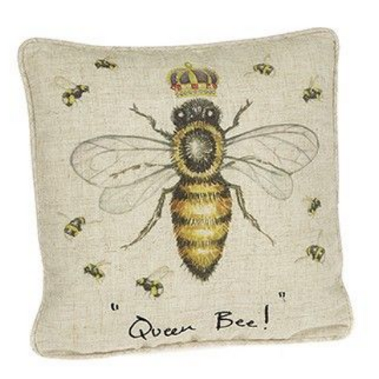 Linen Cushion - "Queen Bee!"