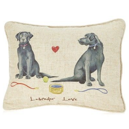 Labrador Love Linen Cushion - 30 cm X 40 cm