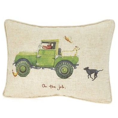 On The Job Linen Cushion - 30 cm X 40 cm
