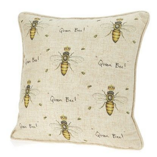 Queen Bee Linen Cushion - 40cm X 40 cm