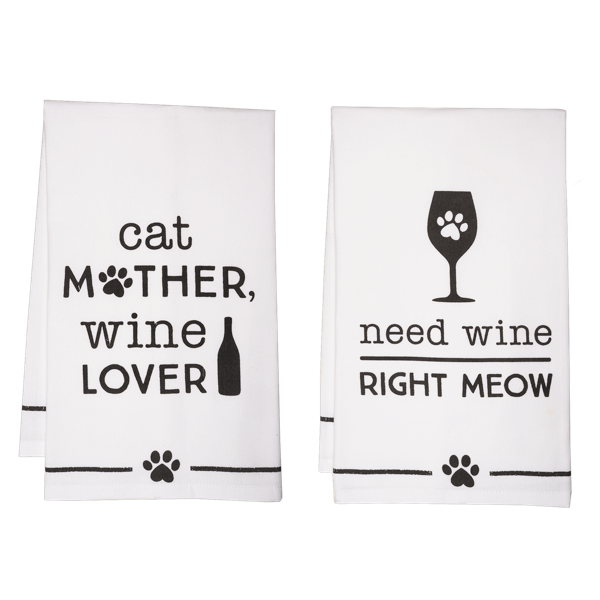 Woven Cat Tea Towels - Set of 2
