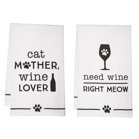 Woven Cat Tea Towels - Set of 2