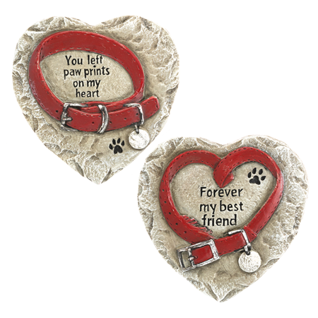 Pet Heart Shaped Memorial Stones - set of 2
