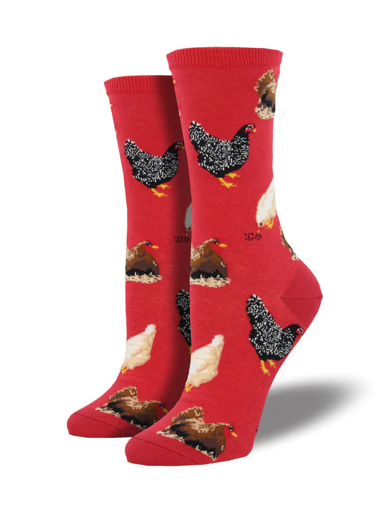 Ladies Crew Socks - "Hen House"