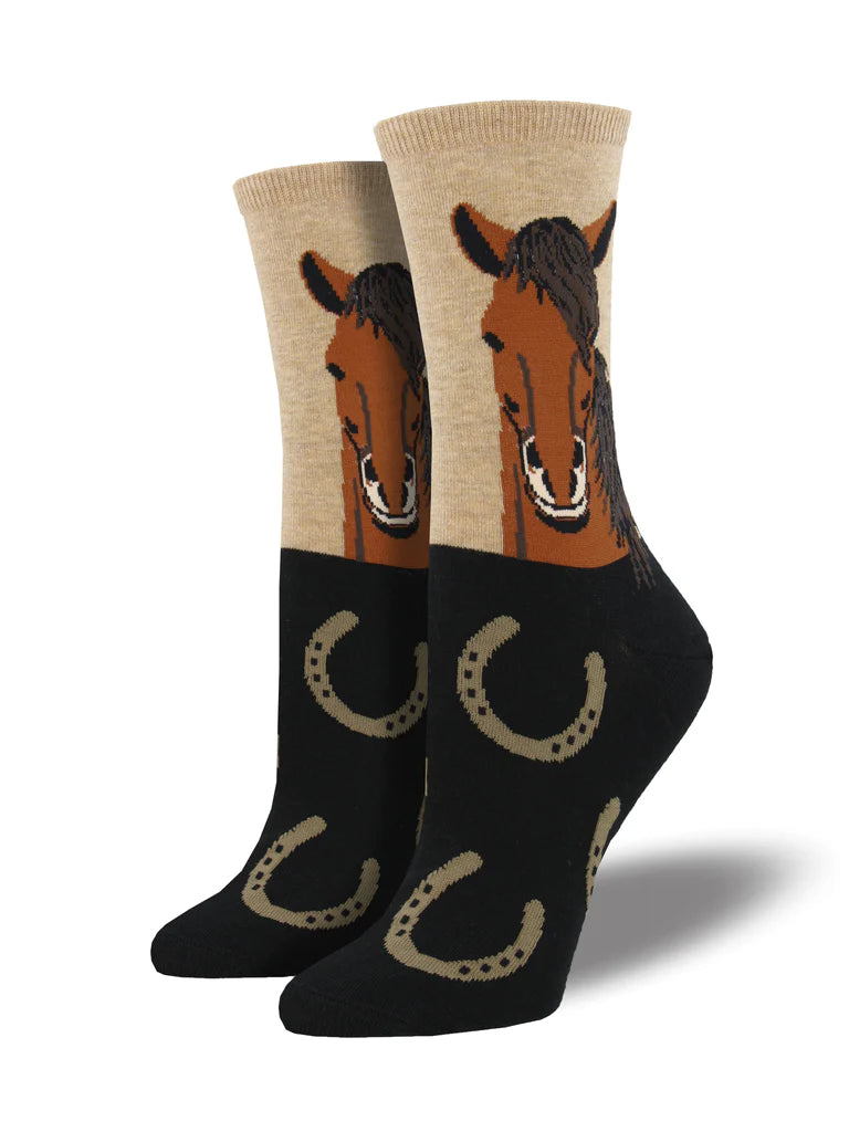 Ladies Crew Socks - "Horse Portrait"