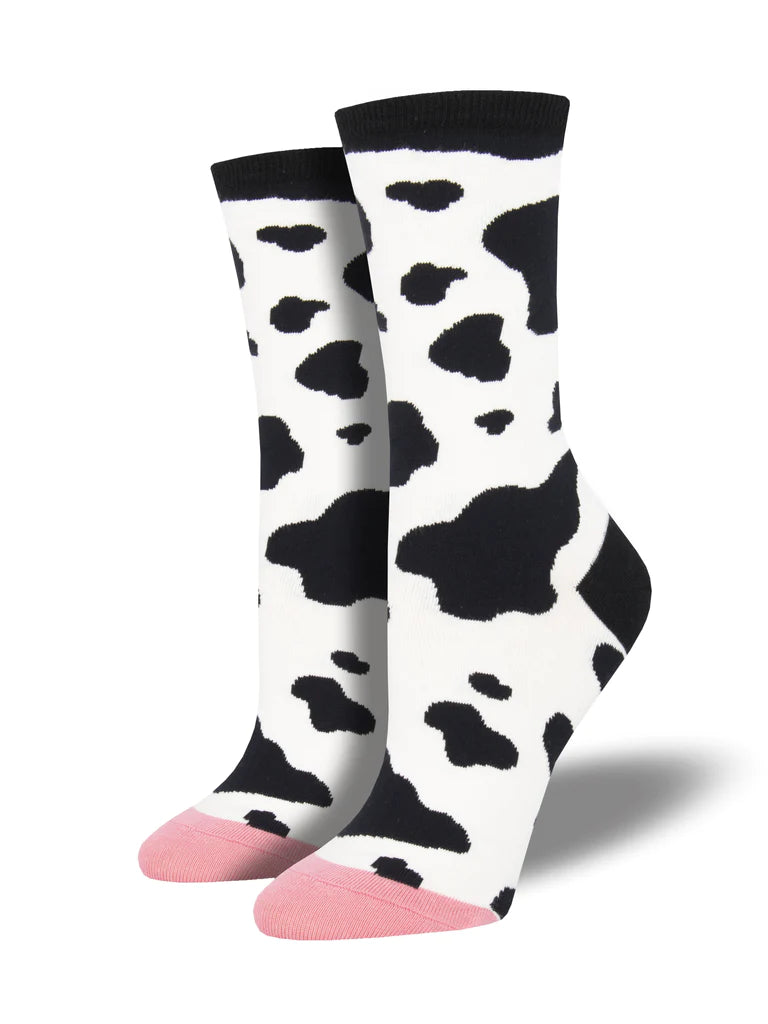 Ladies Crew Socks - "Mooooo!"