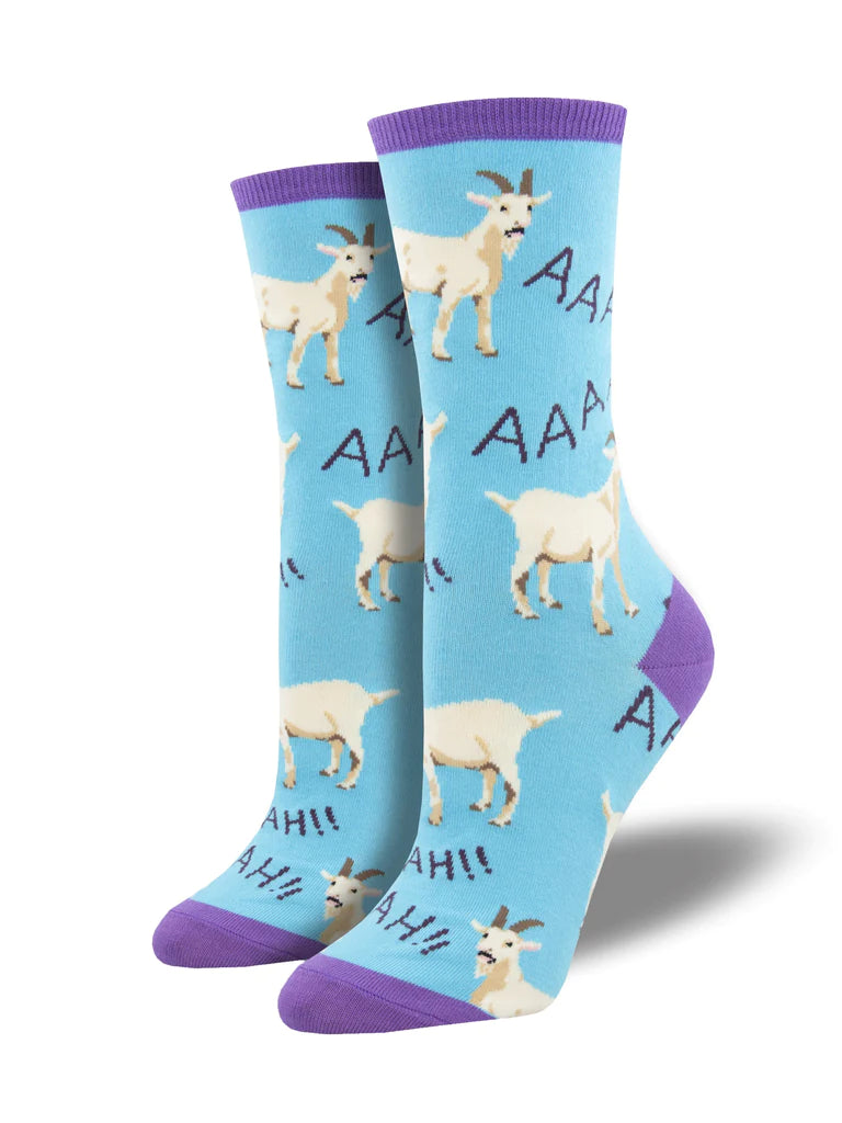 Ladies Crew Socks - "Screaming Goats"