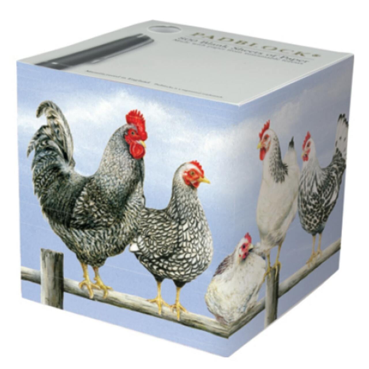 Black & White Chickens | Padblock Notepad