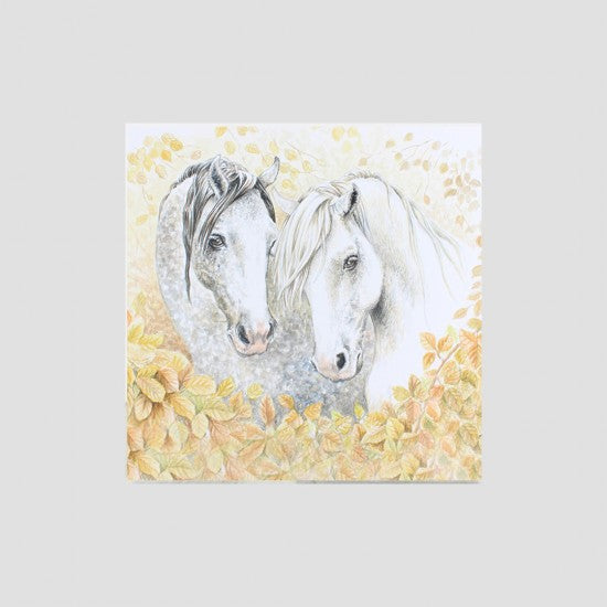 GS Pair of Gray Horses Card