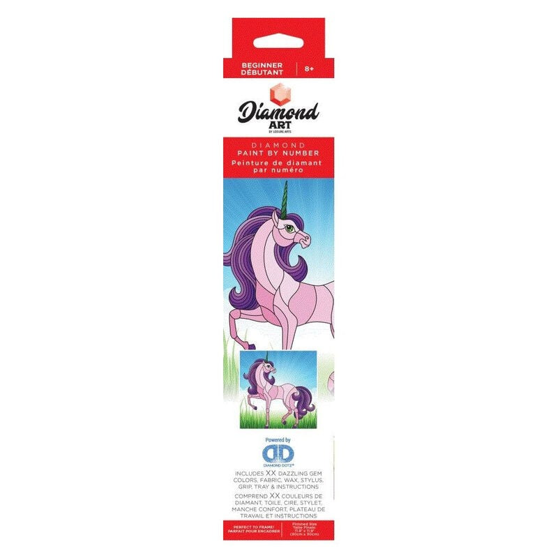 Beginner Diamond Art Kit 9" x 9" Unicorn