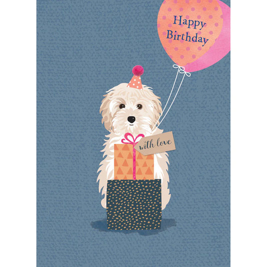 Pom Poms Greeting Card - Balloon Pup