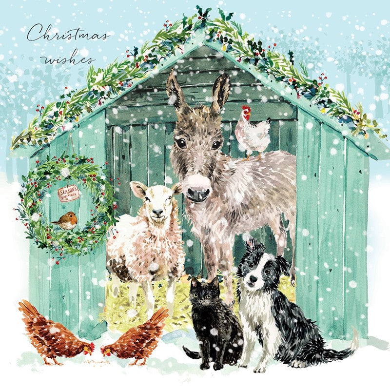 Farmyard Animals Christmas Cards - Pkg 10